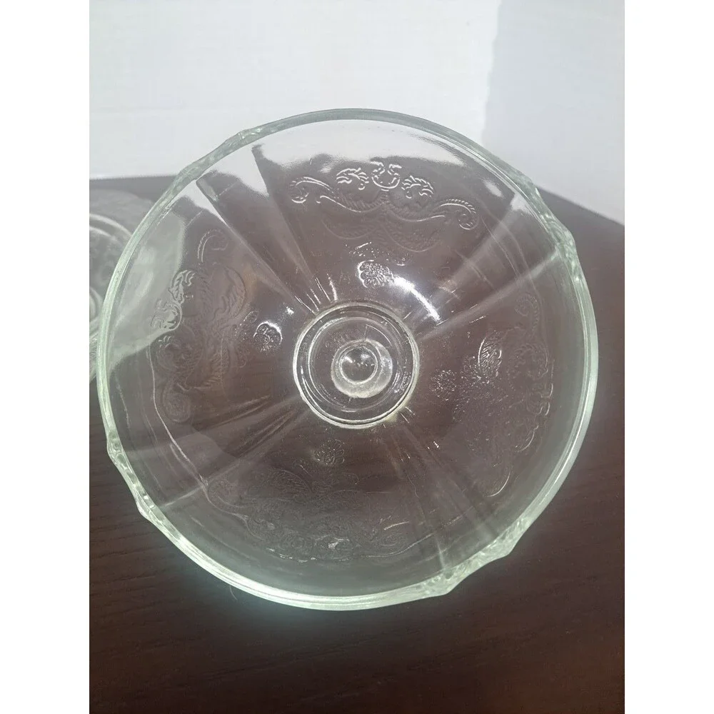Vintage Federal Madrid Glass Butter/Cheese Dish With Etched Design